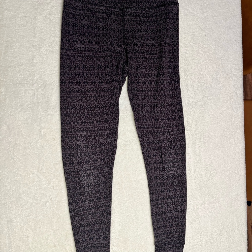 Eddie Bauer Women’s S Fair Isle Thermal Leggings Base Layer Nordic Print